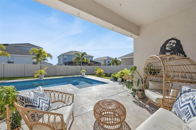 an aerial view of residential building and parking space