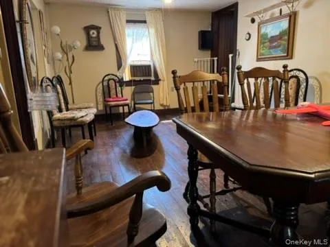 a view of kitchen and dining room with furniture