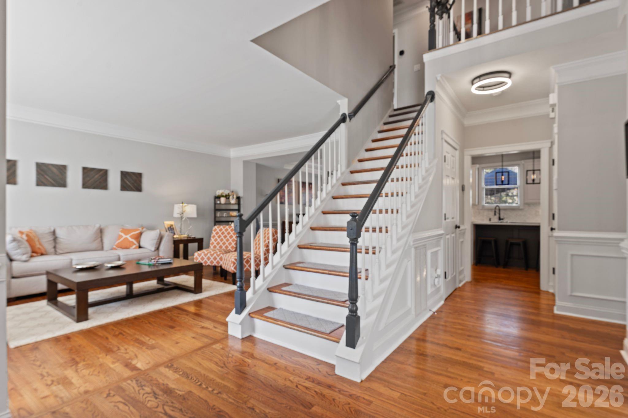 9618 Cockerham Lane Huntersville, NC 28078 - Photo 3 of 37 a view of a livingroom with furniture and stairs