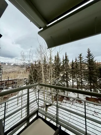 a view of city from a balcony