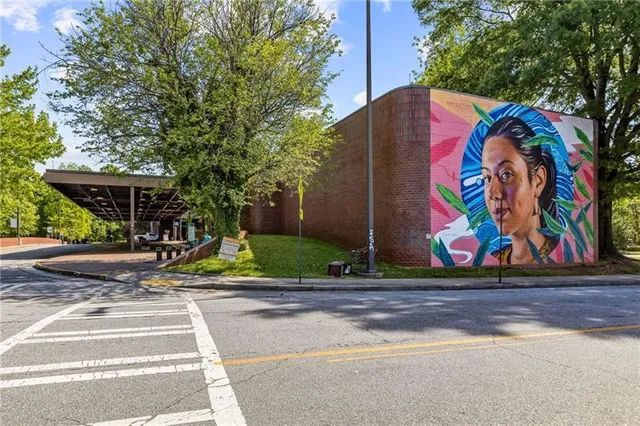 a view of a city with tall buildings