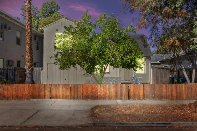 a view of backyard with tree