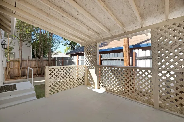 a view of back yard from deck