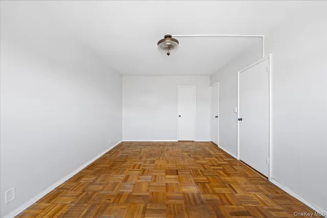 a view of a room with empty racks
