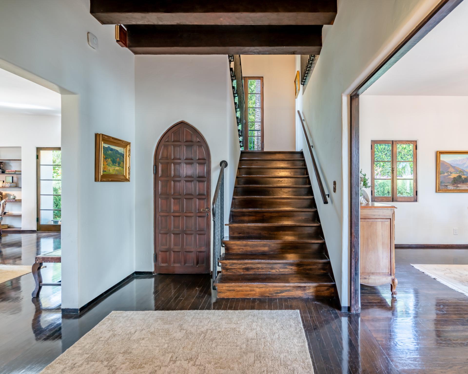 1098 Golf Road Montecito, CA 93108 - Photo 11 of 62 a view of entryway with wooden floor and stairs