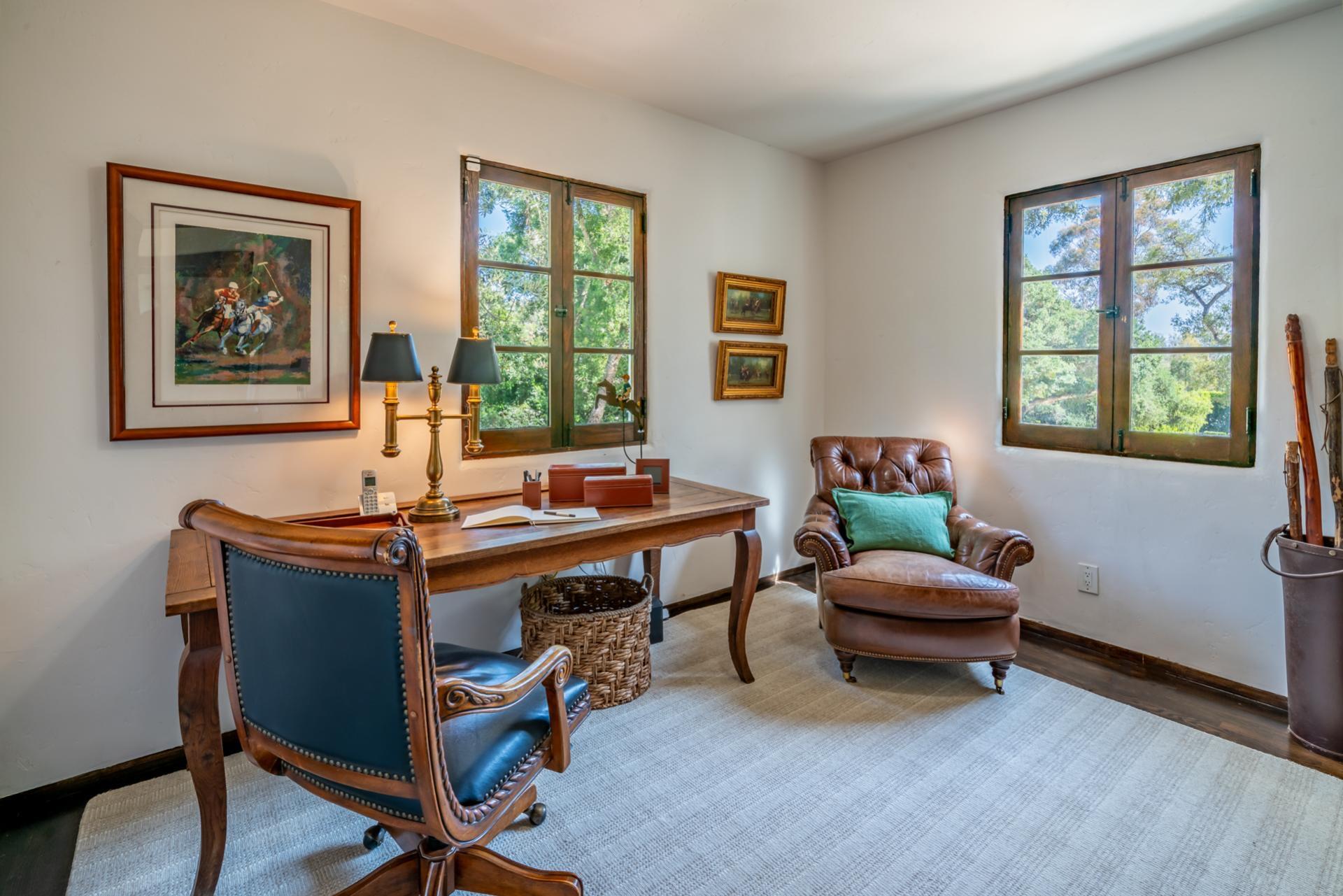1098 Golf Road Montecito, CA 93108 - Photo 28 of 62 a view of a workspace with furniture and a window