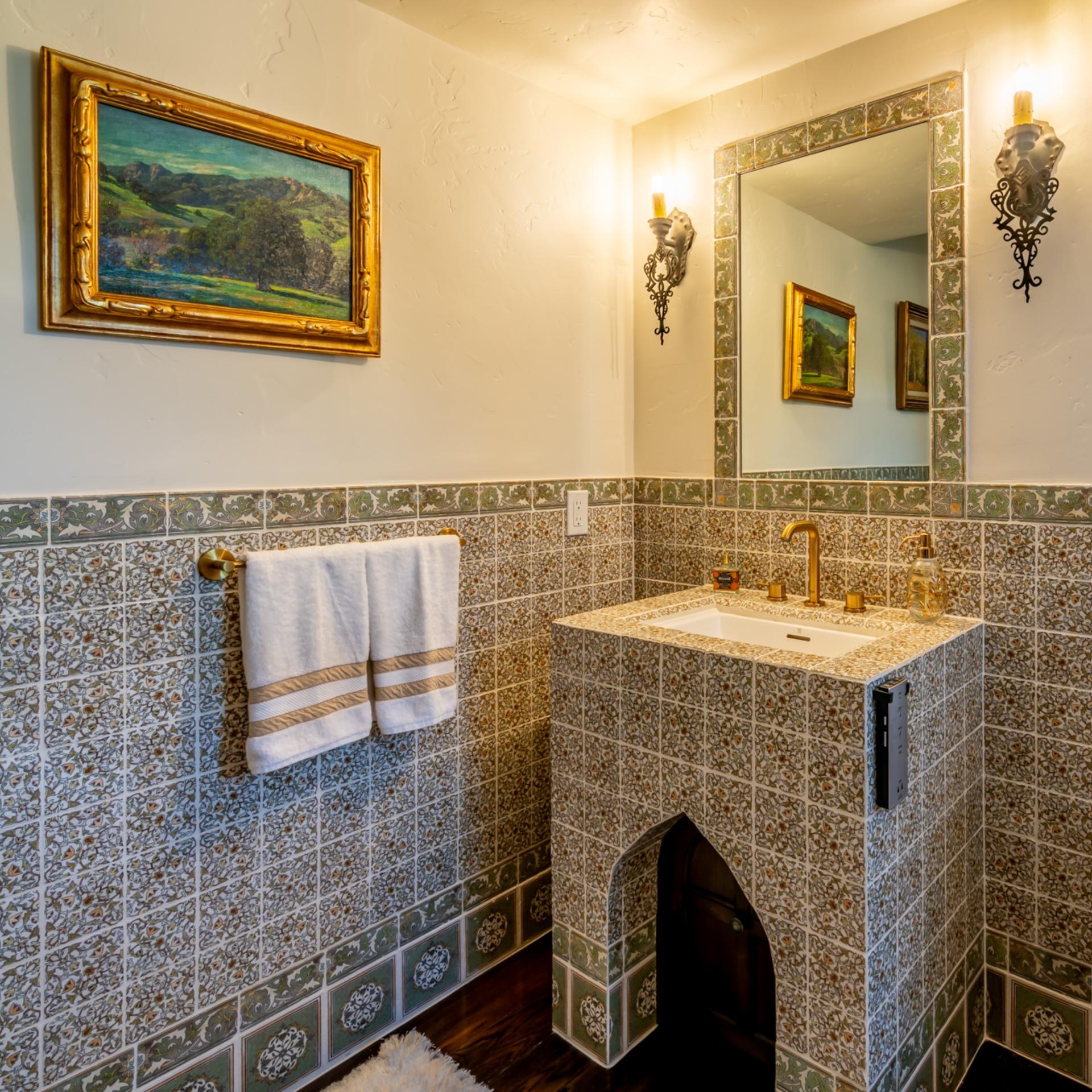 1098 Golf Road Montecito, CA 93108 - Photo 29 of 62 a bathroom with a sink and a mirror