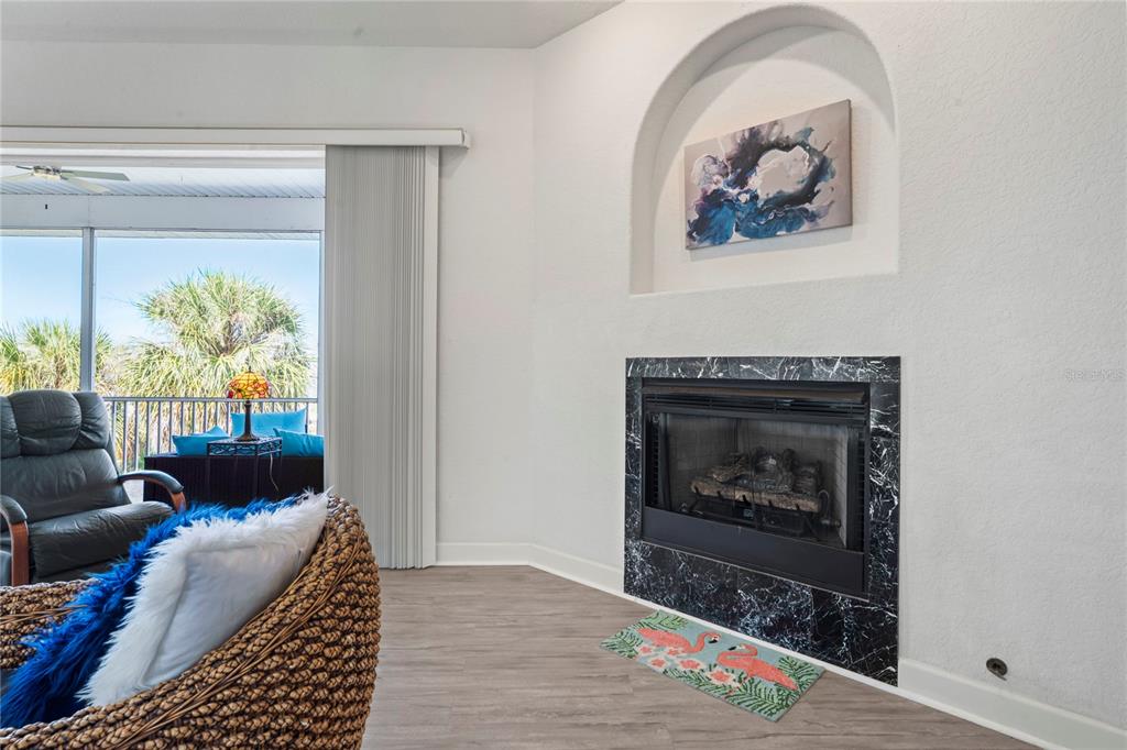 3459 Flamingo Boulevard Hernando Beach, FL 34607 - Photo 11 of 94 a living room with furniture and a fireplace