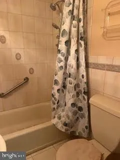 a bathroom with a shower and a toilet