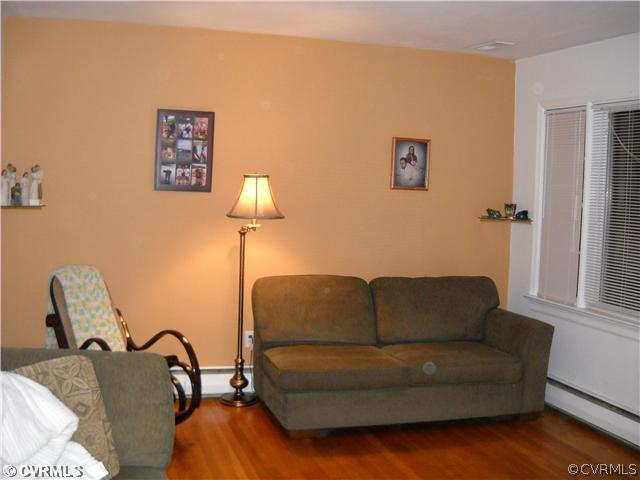 Living Room - Living room with large picture  wind