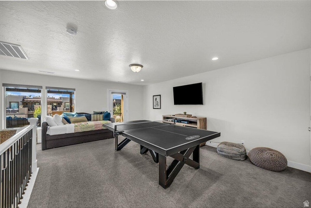 5010 Escapes Drive St. George, UT 84770 - Photo 15 of 46 Playroom with a textured ceiling, carpet flooring, and recessed lighting
