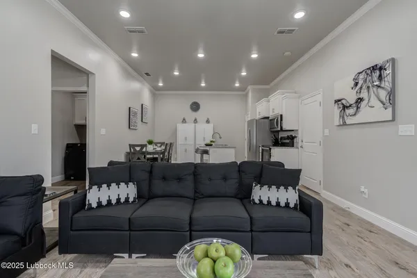 a living room with furniture and a couch
