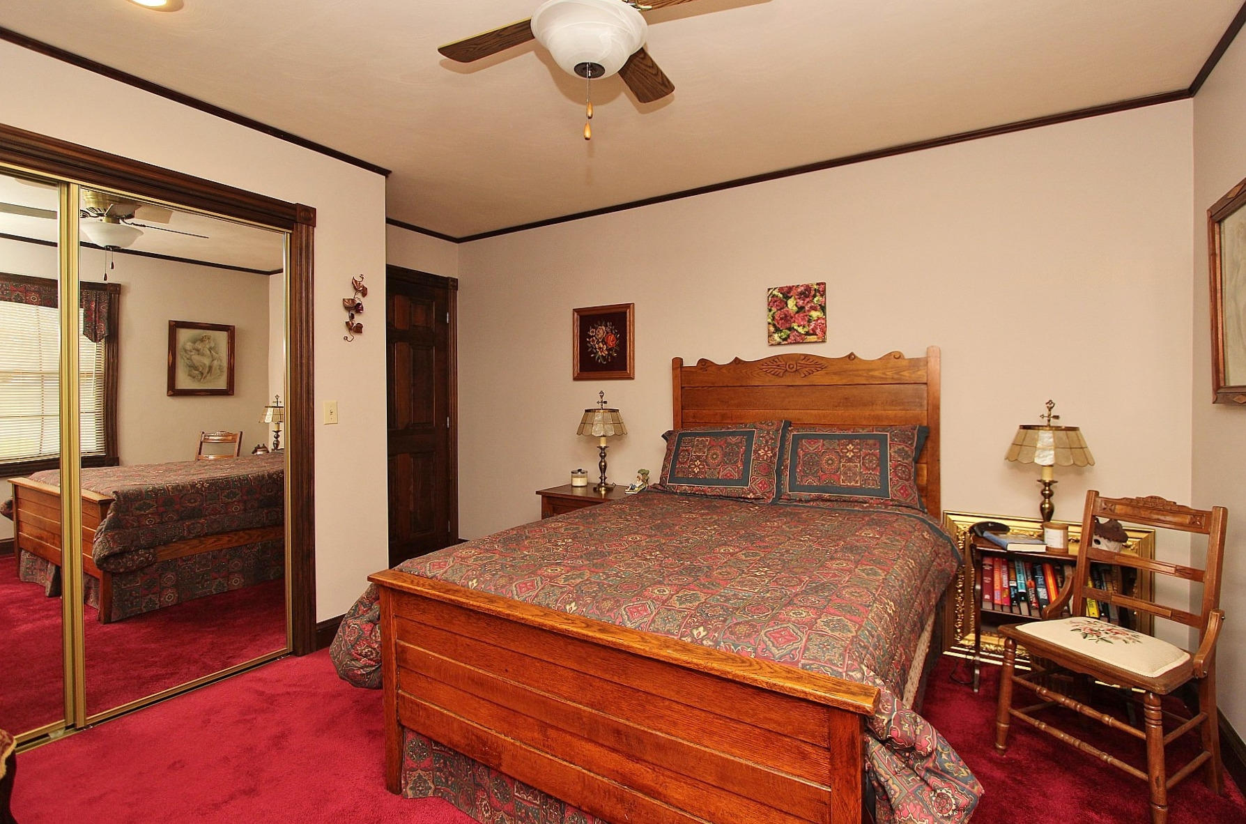 1282 Sunny Ridge Road Northeast Floyd, VA 24091 - Photo 29 of 53 a bedroom with a bed and wooden floor