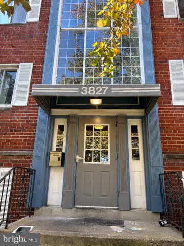 a front view of a building