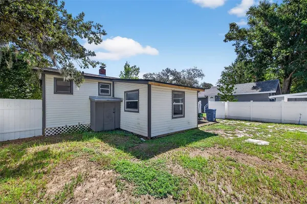 a view of a backyard with a garden