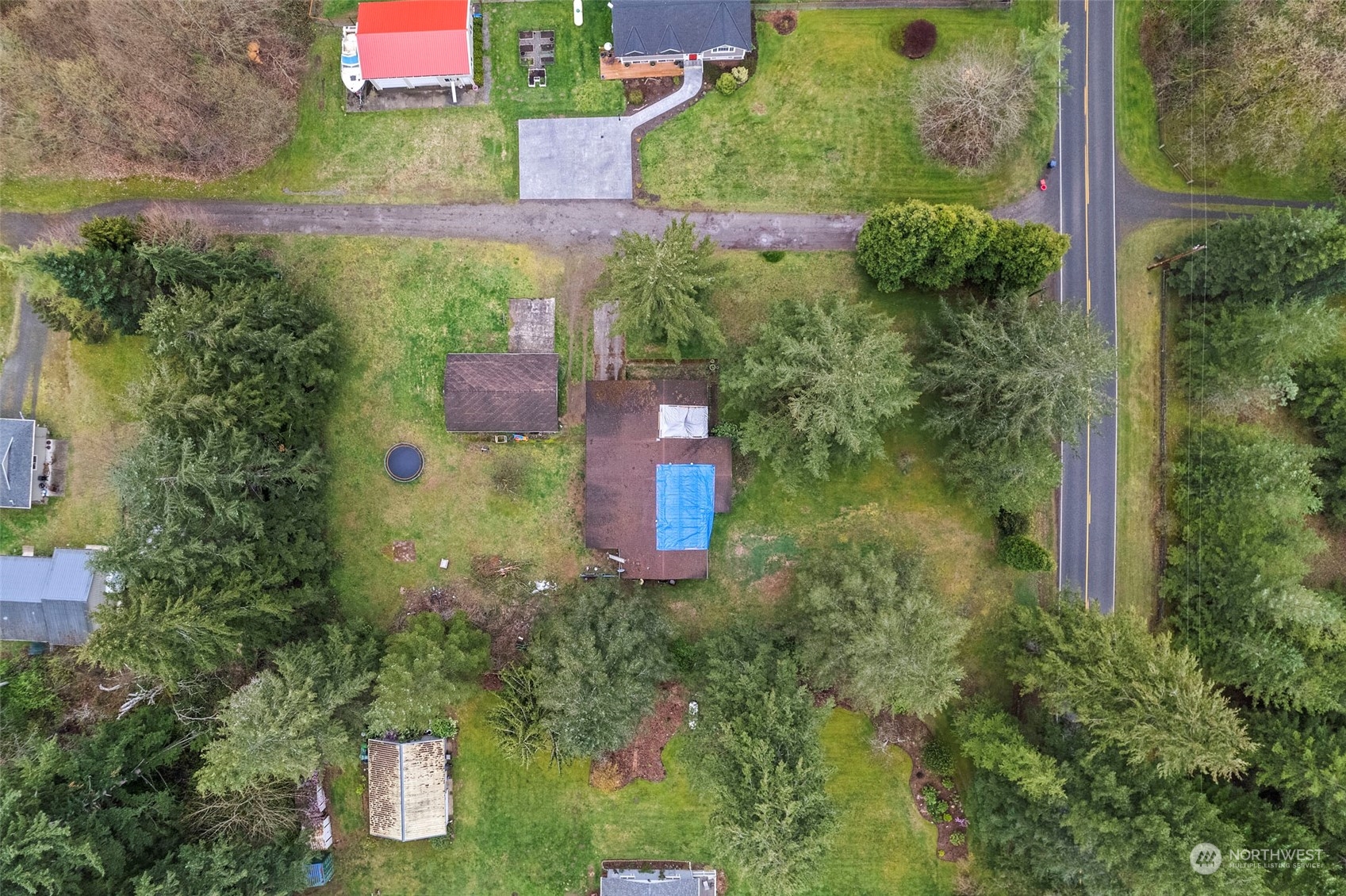 8848 Valley View Road Custer, WA 98240 - Photo 8 of 9 an aerial view of residential house with outdoor space and trees all around