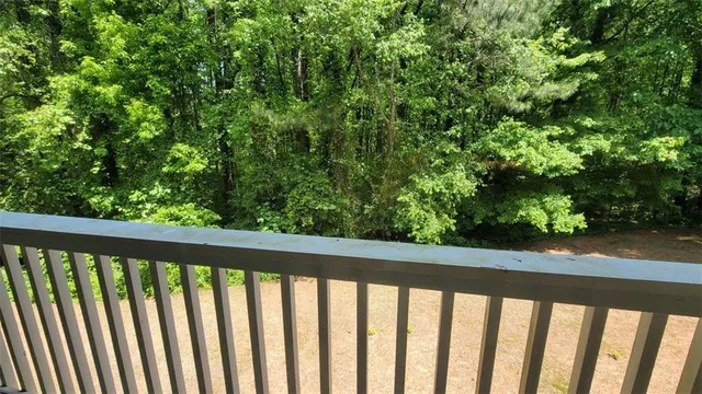 a balcony with street view