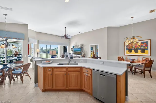 a kitchen with cabinets and sink