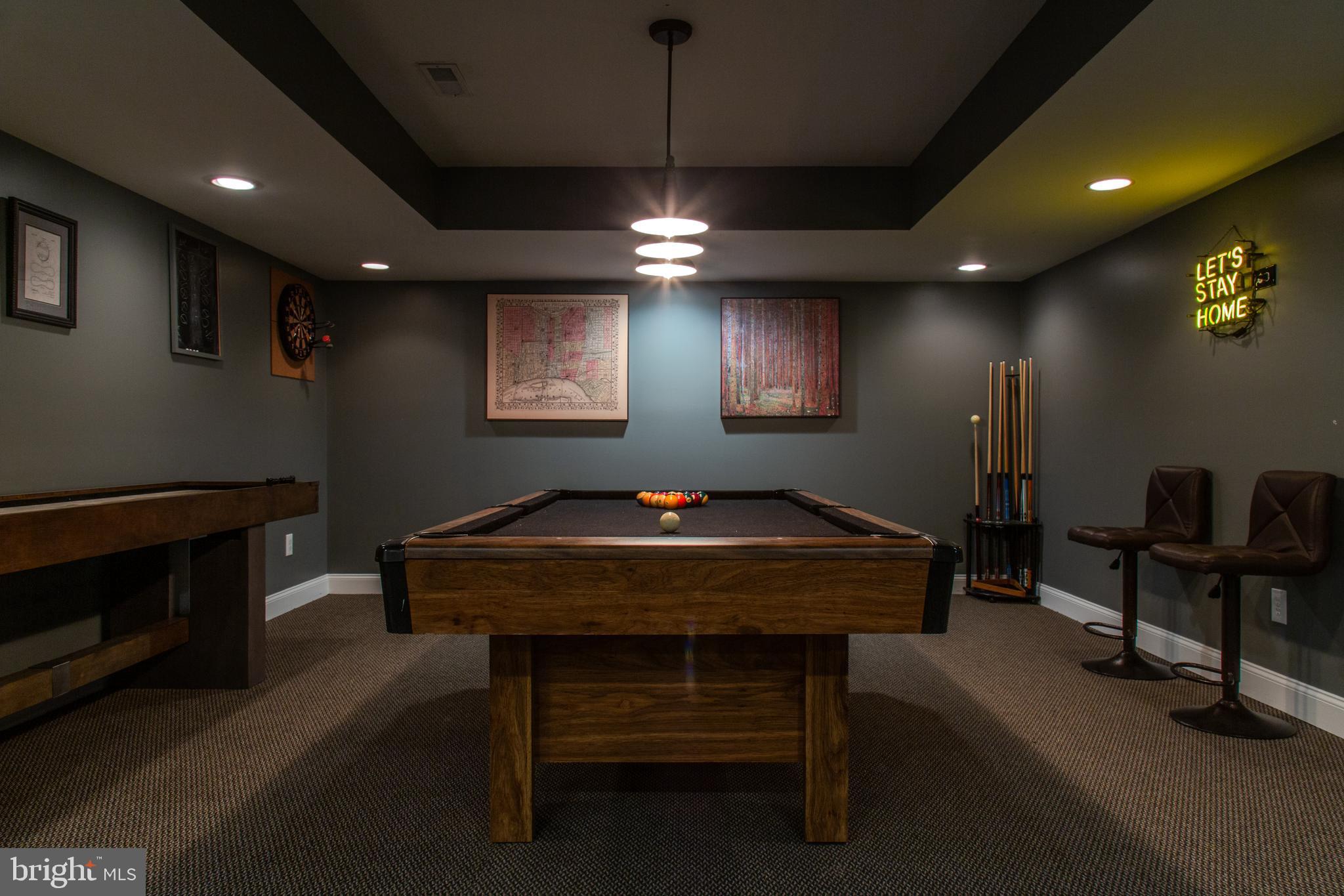 33 Evesham Avenue Marlton, NJ 08053 - Photo 42 of 45 a room with furniture pool table and a projector screen