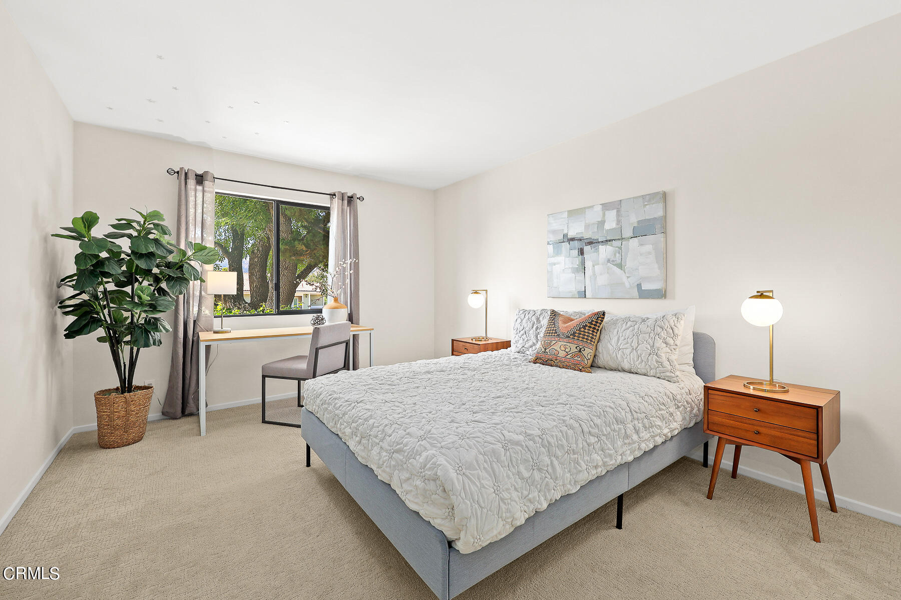 3451 Brookhill Street Glendale, CA 91214 - Photo 40 of 65 a bedroom with a bed and a potted plant