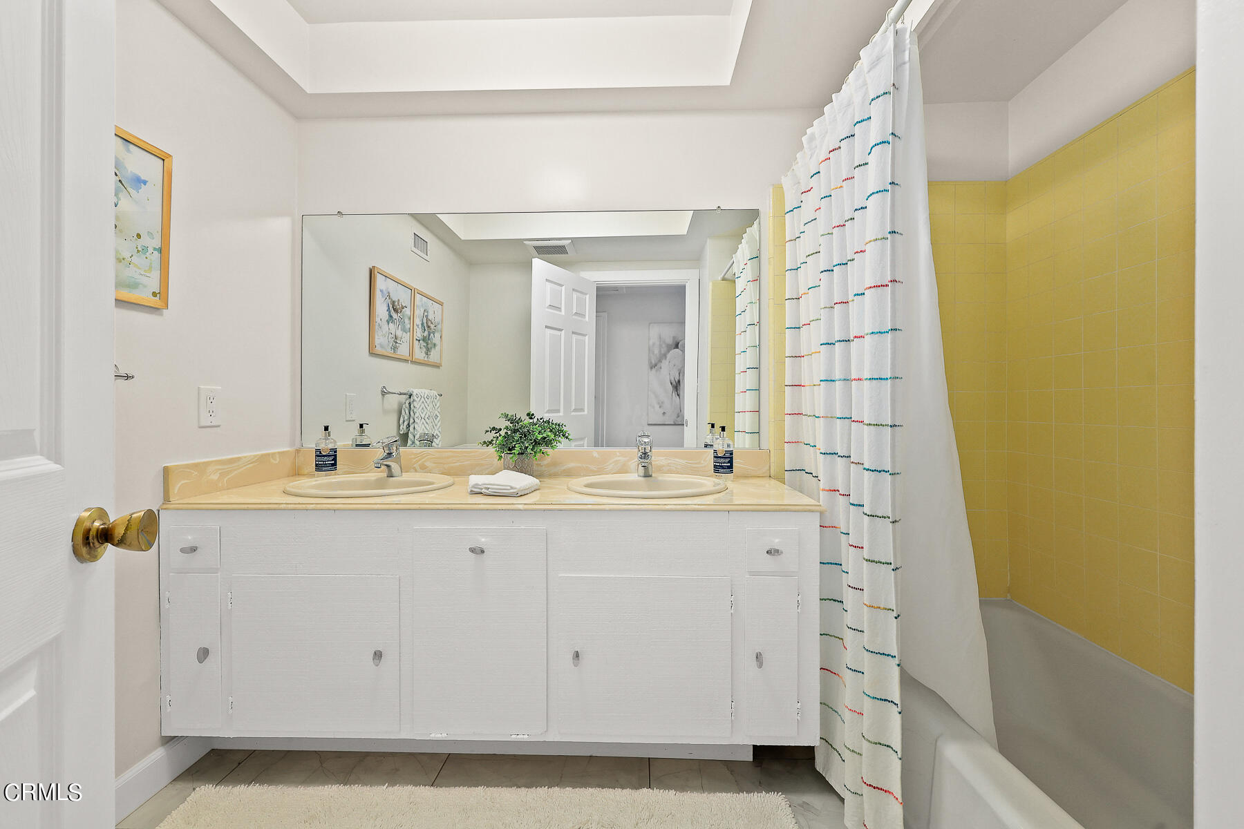 3451 Brookhill Street Glendale, CA 91214 - Photo 41 of 65 a bathroom with a granite countertop sink and a mirror