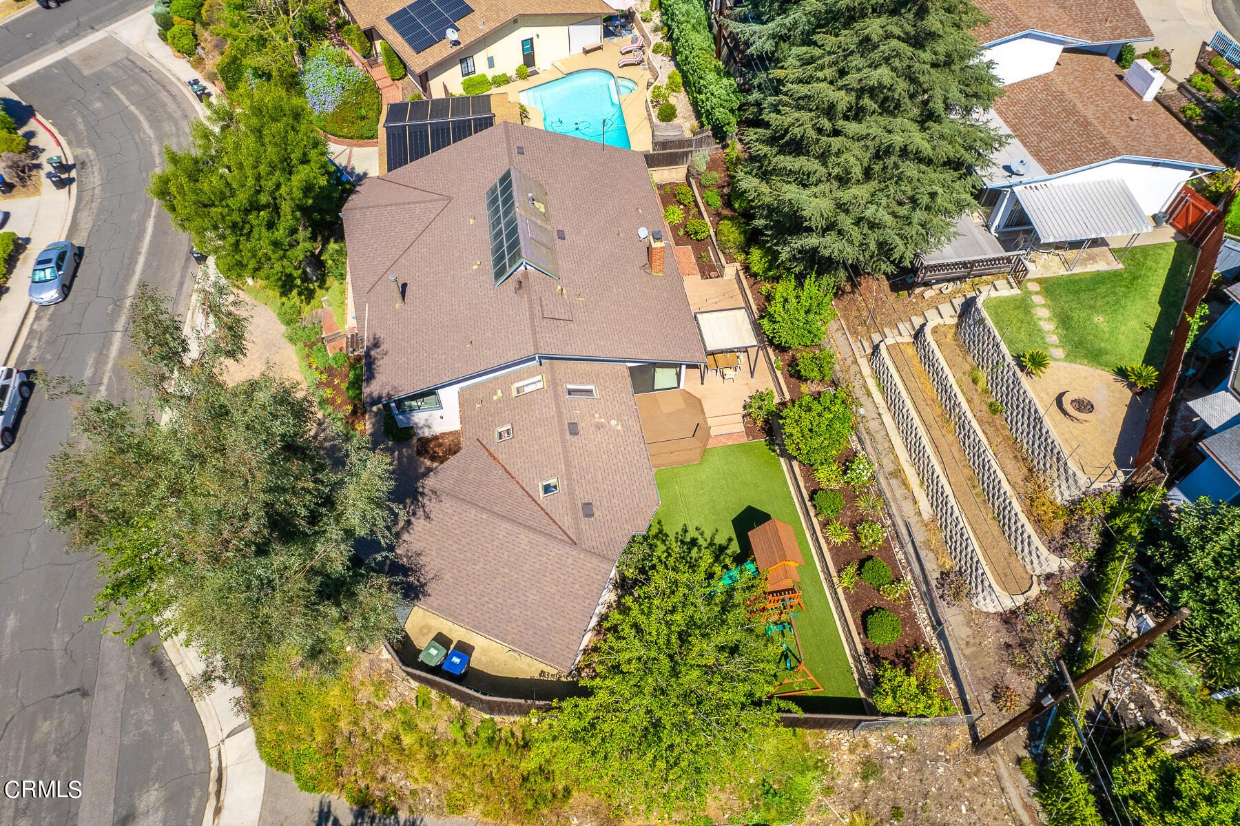 3451 Brookhill Street Glendale, CA 91214 - Photo 60 of 65 an aerial view of a house with a yard and trees