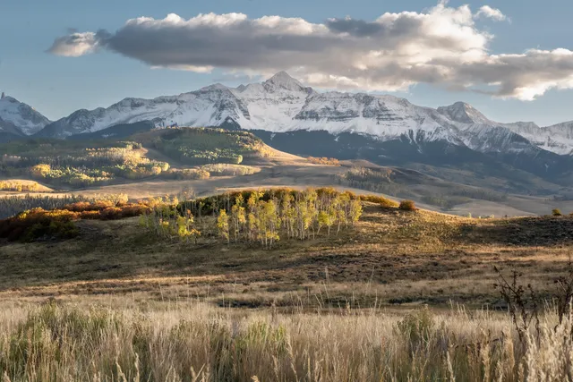 a view of a water with a mountain