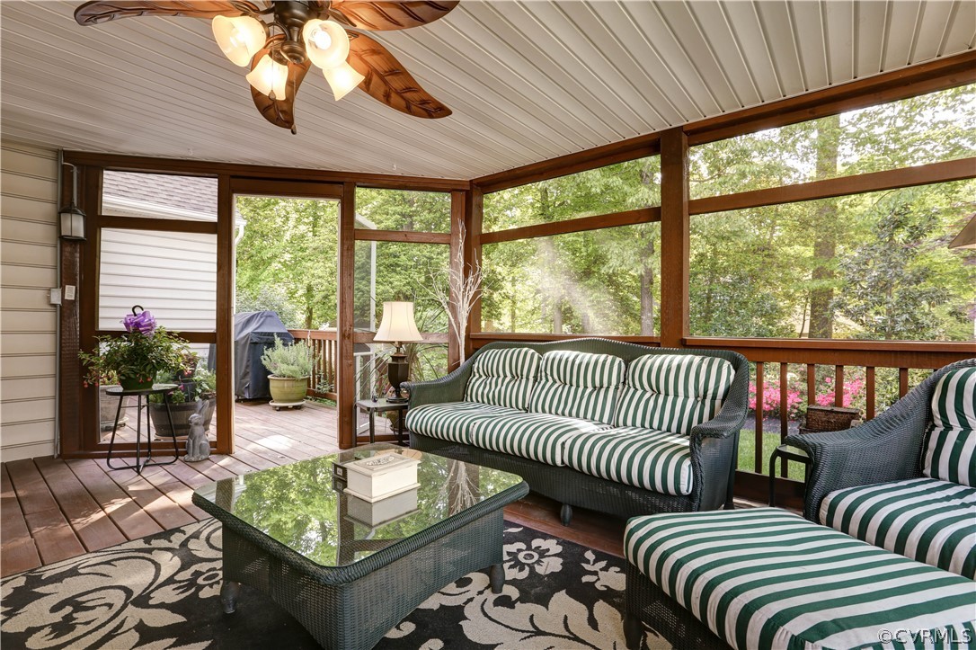 620 Carldan Road Richmond, VA 23227 - Photo 15 of 41 Screened porch opens to large back deck.
