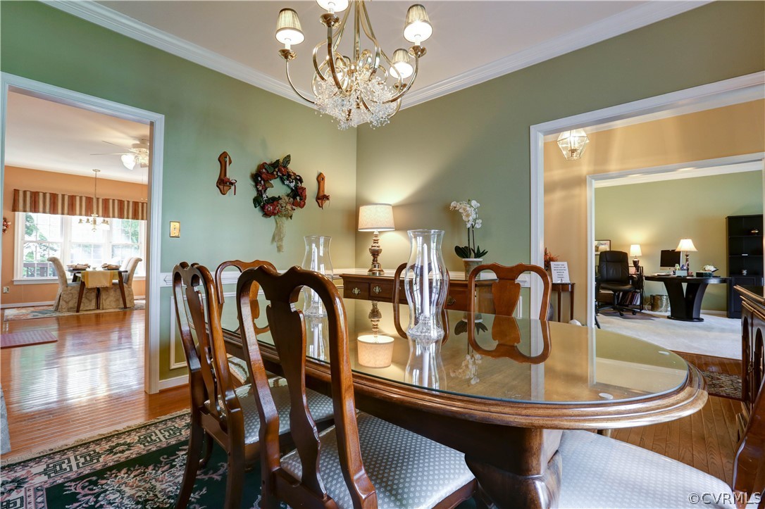620 Carldan Road Richmond, VA 23227 - Photo 5 of 41 Formal Dining Room with Chandelier and beautiful m