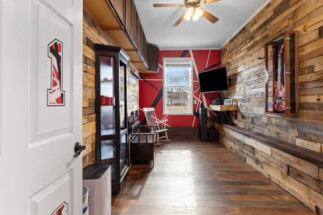 a living room with furniture