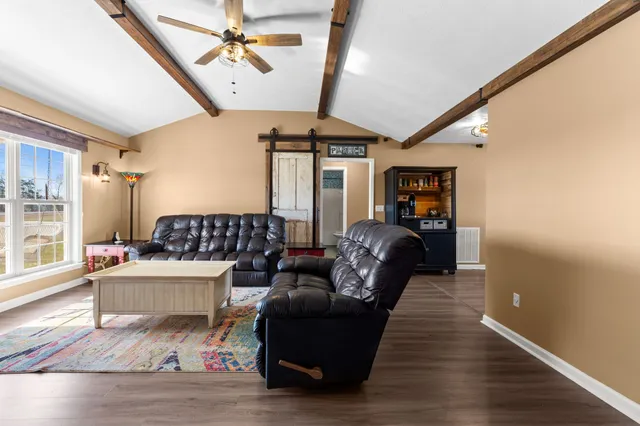 a living room with furniture