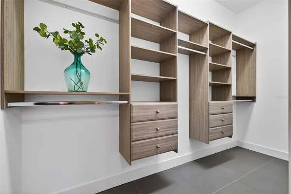 a close view of closet