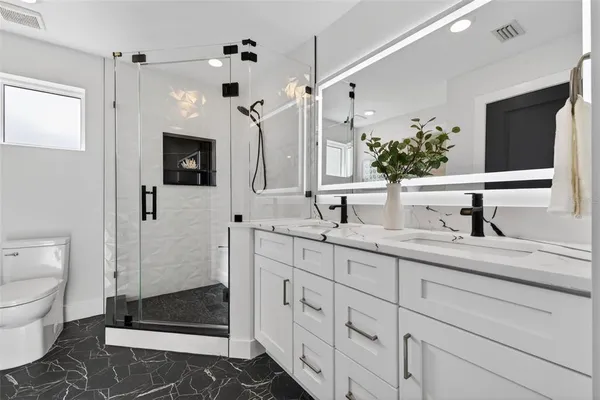 a bathroom with a shower