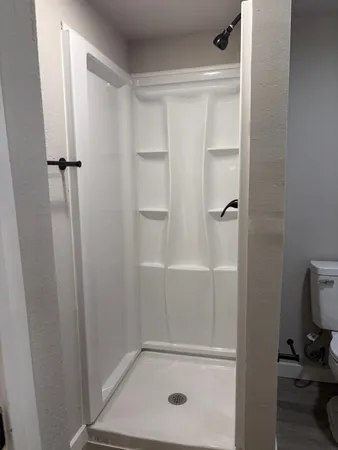 a bathroom with a shower