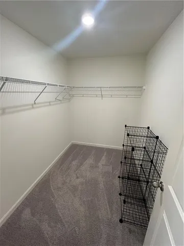 a view of a room with racks on the wall