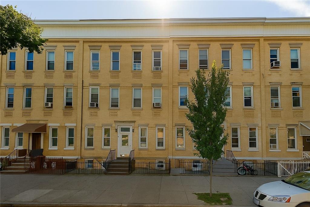 a front view of a building
