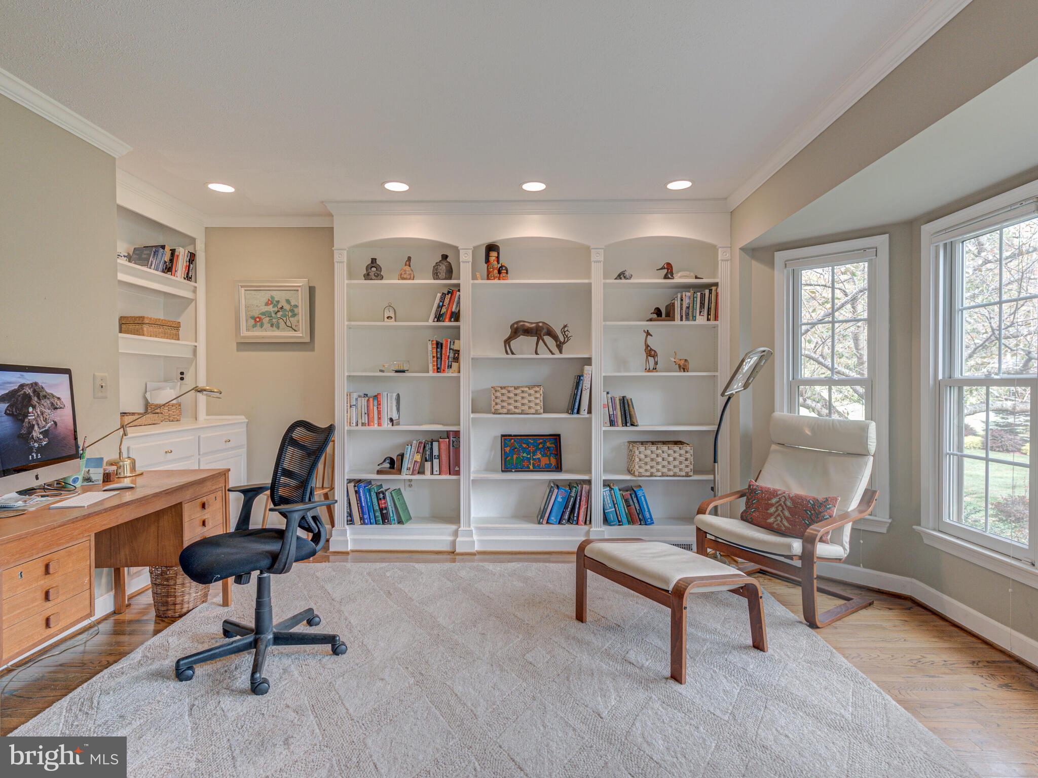 16325 Whitehaven Road Silver Spring, MD 20906 - Photo 10 of 55 Main Level Office with Custom Shelving & Cabinetry