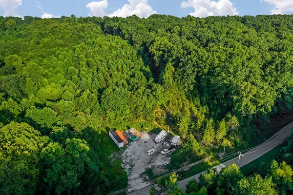 a backyard of a house with lots of green space