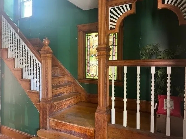 a view of stairs