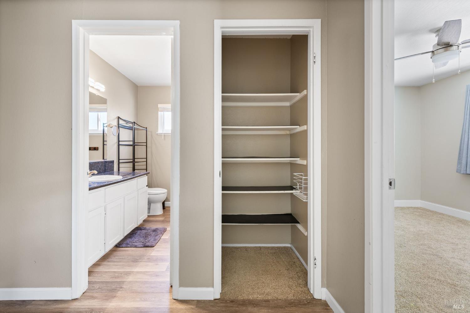 414 Brunswick Drive Vallejo, CA 94591 - Photo 15 of 73 a view of a hallway with wooden floor and entryway