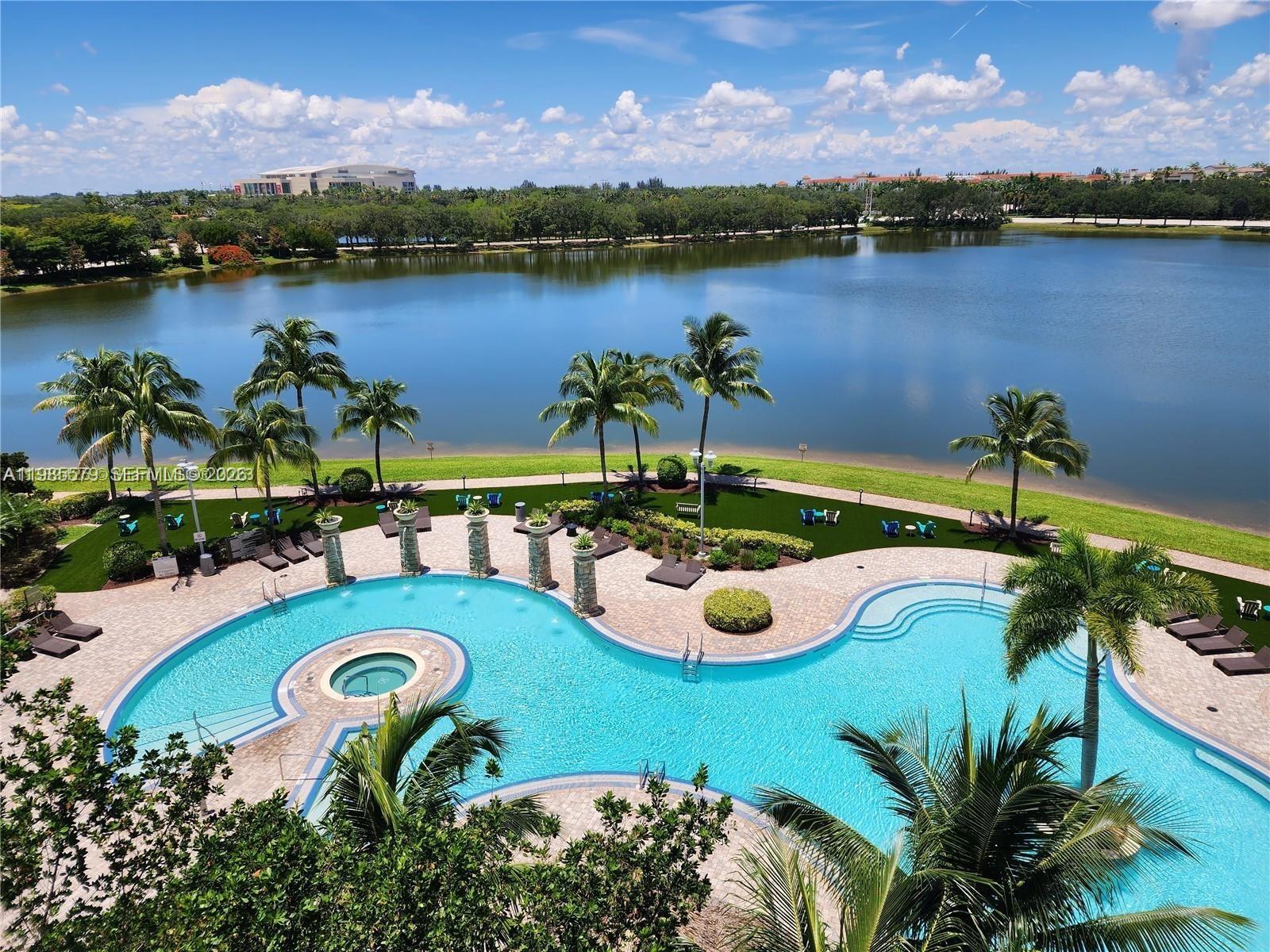 2681 North Flamingo Road, Unit 1201S Sunrise, FL 33323 - Photo 26 of 28 a view of a lake with a mountain in the background