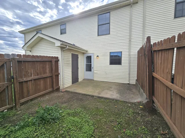 a view of backyard of house