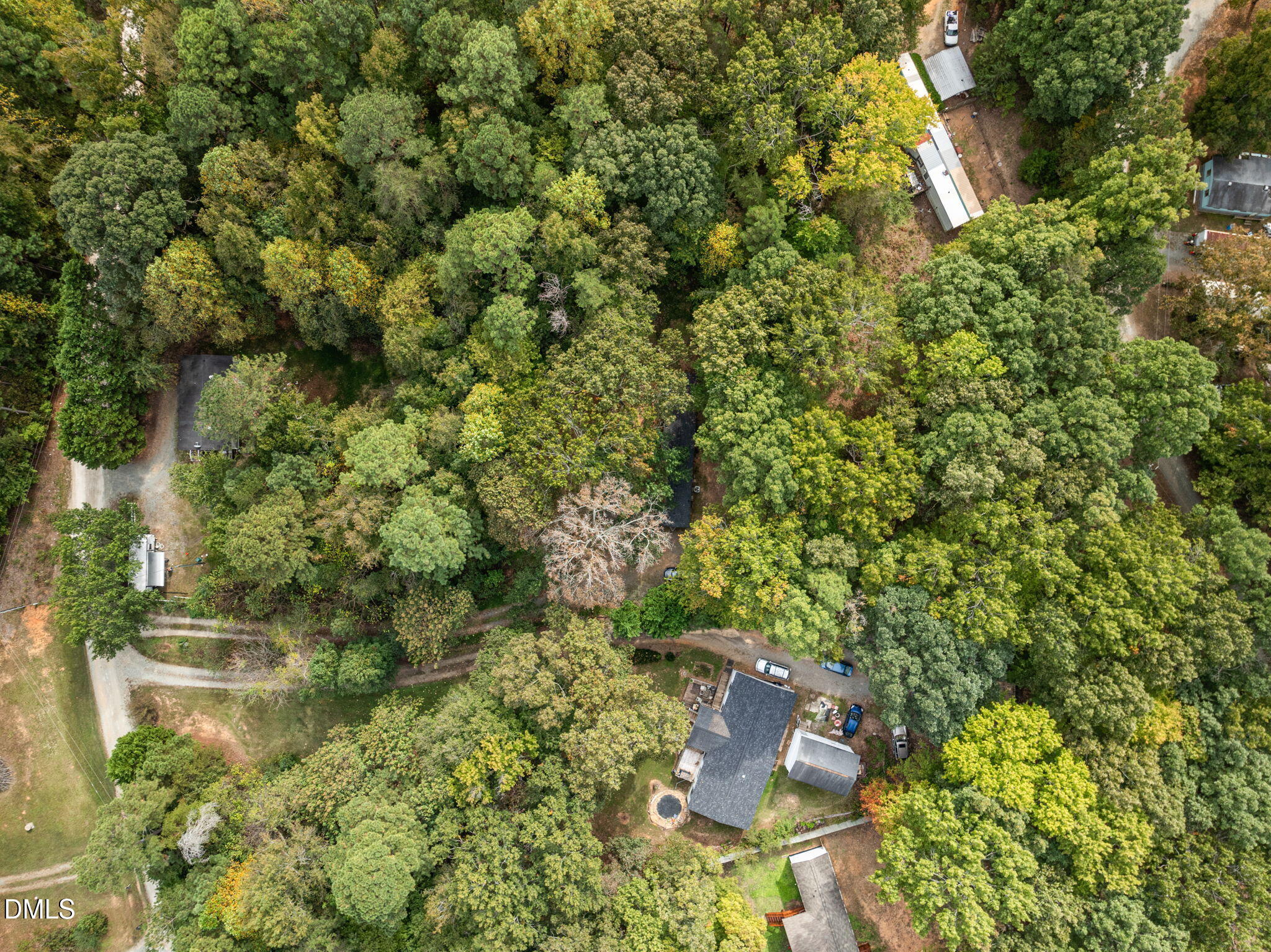 6933 Big Woods Road Graham, NC 27253 - Photo 27 of 32 a backyard of a house with lots of green space and fountain
