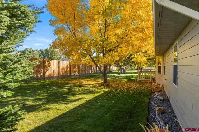 a view of a yard with an outdoor space