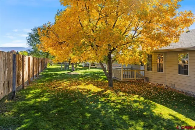 a backyard of a house with lots of green space