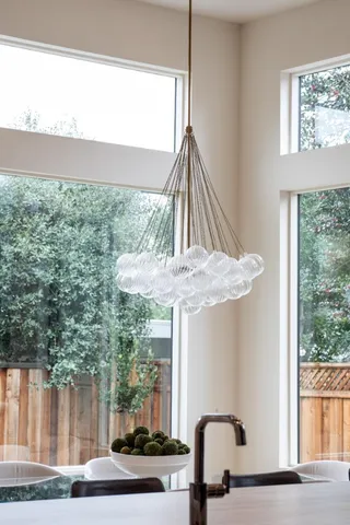 a view of a balcony with furniture