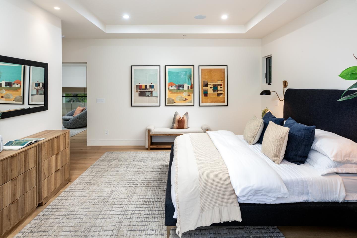 3413 Ross Road Palo Alto, CA 94303 - Photo 26 of 45 a bedroom with bed and cupboard