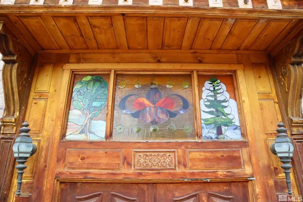 a view of a door and an outdoor space