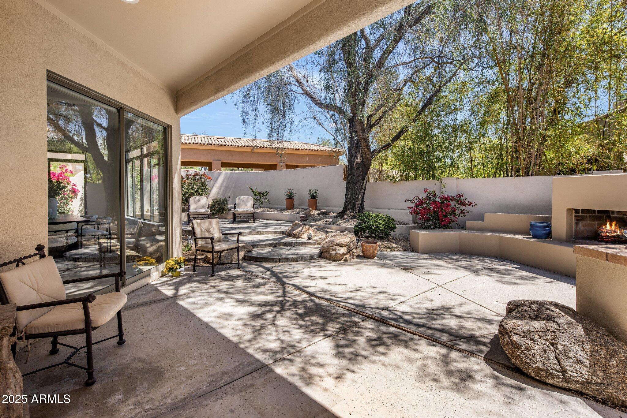 8227 East Beardsley Road Scottsdale, AZ 85255 - Photo 16 of 20 a bedroom with furniture and a large tree