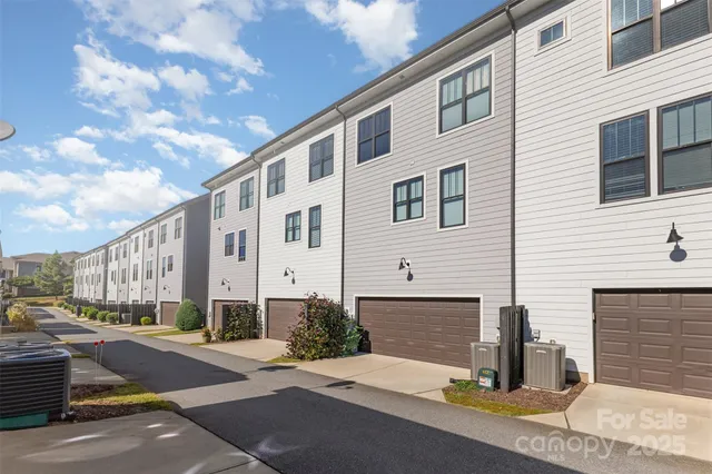 a front view of a building with street